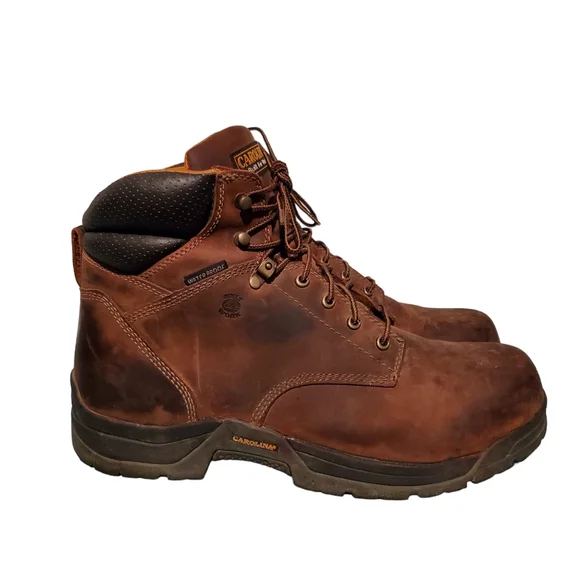 Carolina CA 5020 Brown Leather Lace-Up Waterproof Work Boots Men's Size 15D Boots